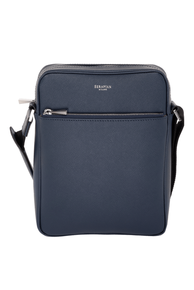 Serapian blue men's shoulder bag made of genuine leather 179129 - photo 1