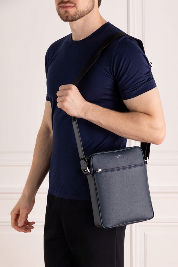 Serapian man blue men's shoulder bag made of genuine leather buy with prices and photos 179129 - photo 2