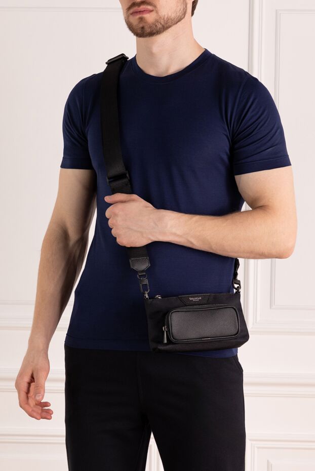 Serapian мужские сумка через плечо мужская черная из полиэстера и кожи купить с ценами и фото 179137 - фото 2