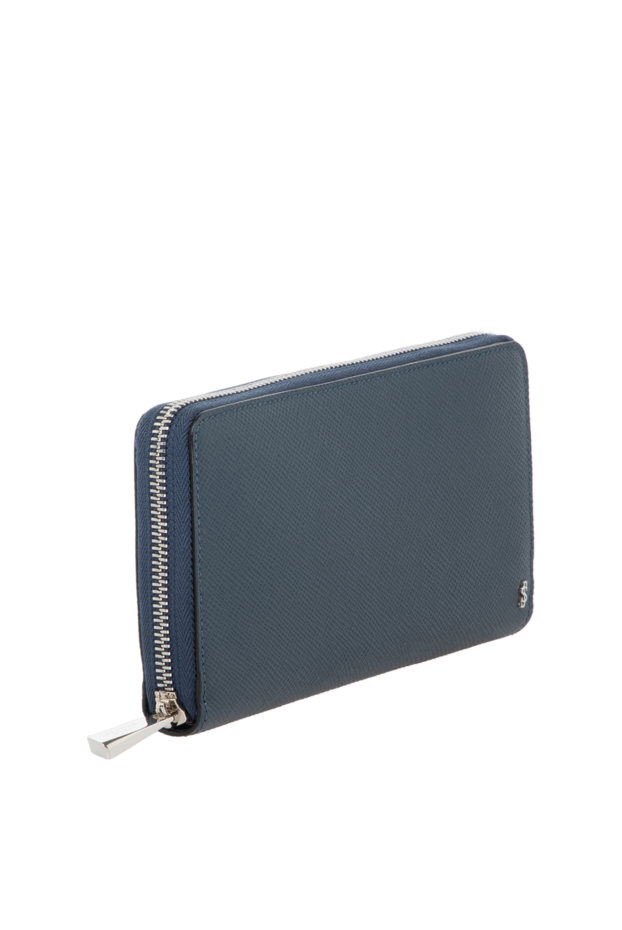 Serapian men's blue calfskin zipped clutch bag evoluzione blue 179144 - photo 3