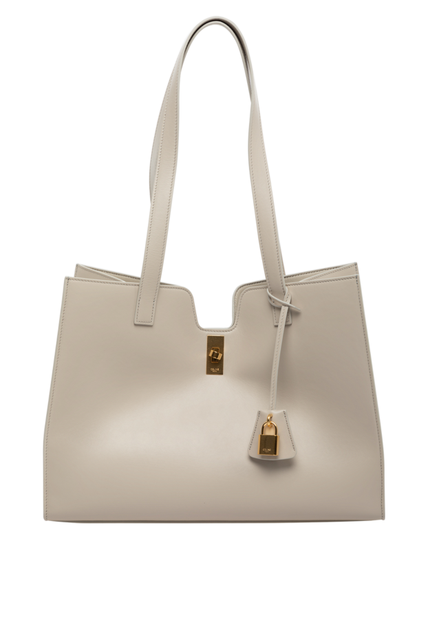 Celine women's gray soft 16 cabas genuine leather tote bag 179162 - photo 1