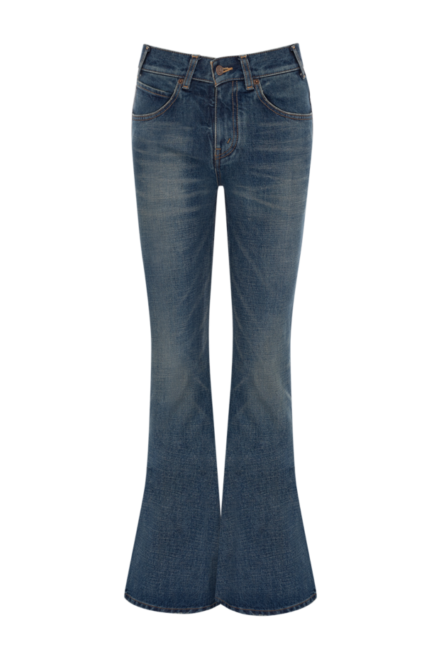 Celine women's blue flared jeans made of distressed cotton denim 179172 - photo 1