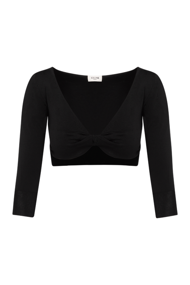 Celine women's black cropped top with a front knot 179176 - photo 1