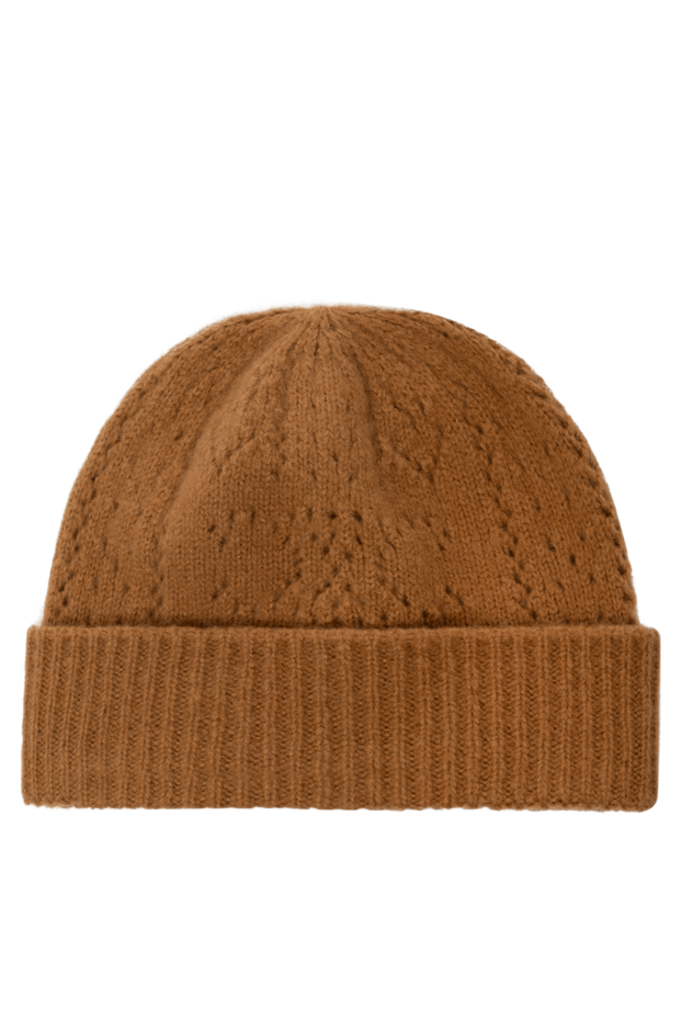 Celine women's knitted caramel hat made of cashmere, mohair, and silk 179179 - photo 3