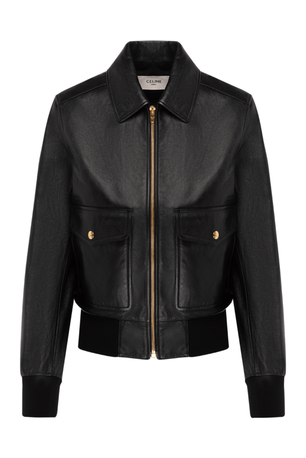 Celine woman women's black jacket made of genuine leather buy with prices and photos 179184 - photo 1