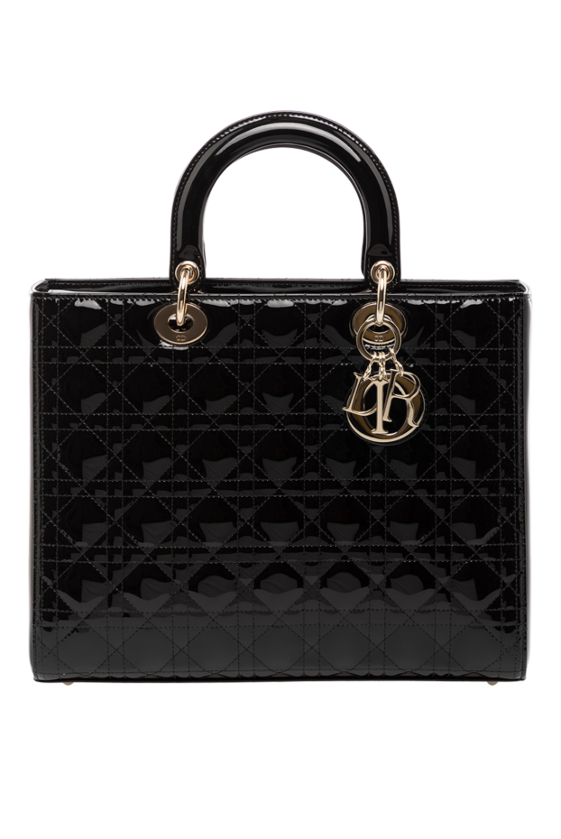 Dior cannage lady dior bag in black patent leather with gold-tone hardware 179195 - photo 1