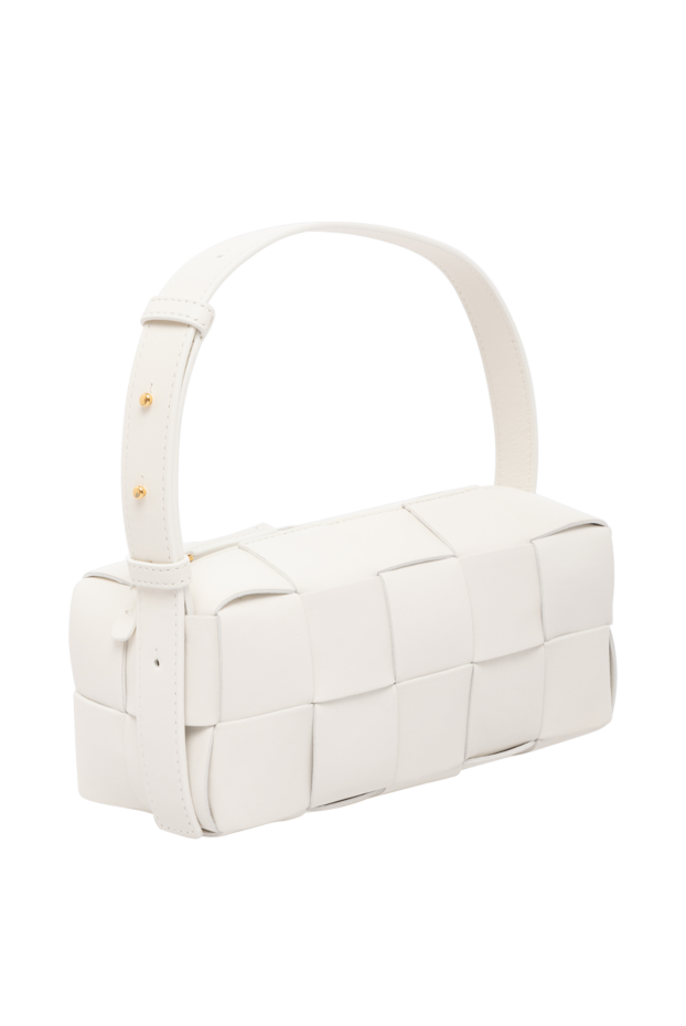 Bottega Veneta women's white small brick cassette intrecciato weave shoulder bag 179217 - photo 3