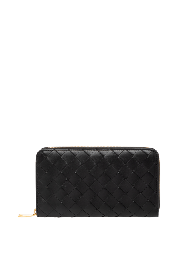 Bottega Veneta women's black woven nappa leather wallet intrecciato 179222 - photo 1