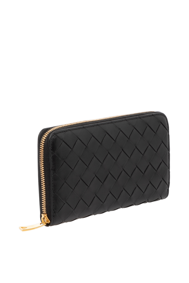 Bottega Veneta women's black woven nappa leather wallet intrecciato 179222 - photo 3