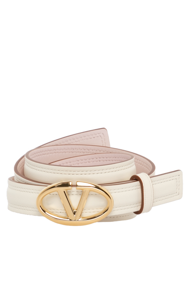 Valentino women's narrow leather belt with an accent gold buckle vlogo 179269 - photo 1