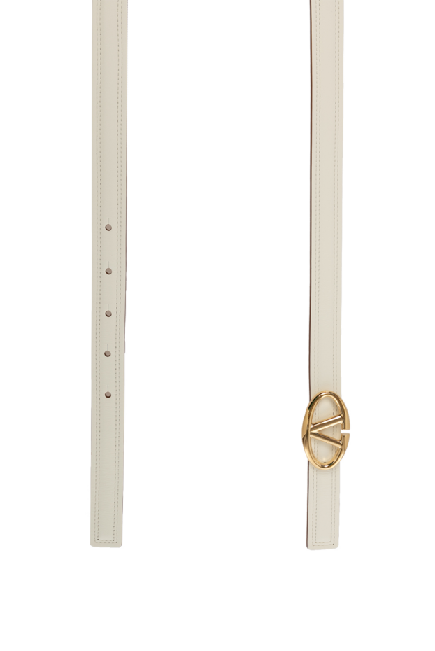 Valentino women's narrow leather belt with an accent gold buckle vlogo 179269 - photo 3