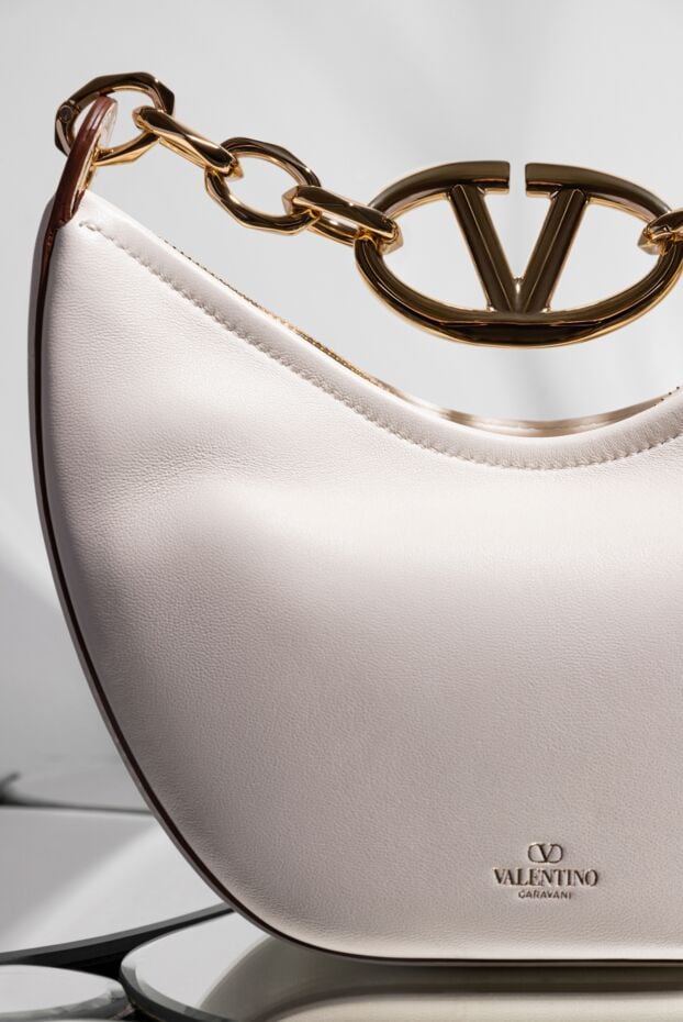 Valentino women's white bag made of genuine leather 179273 - photo 2