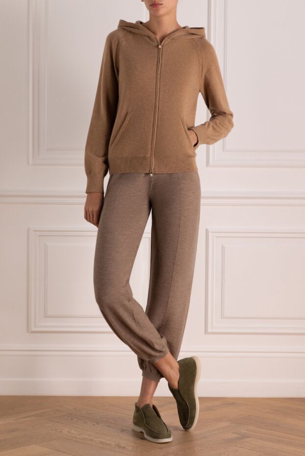 Loro Piana woman women's brown knitted cashmere trousers buy with prices and photos 179304 - photo 2