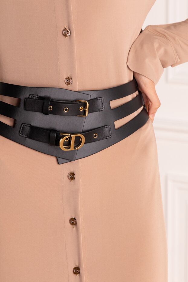 Dior woman women's black belt made of genuine leather buy with prices and photos 179318 - photo 2