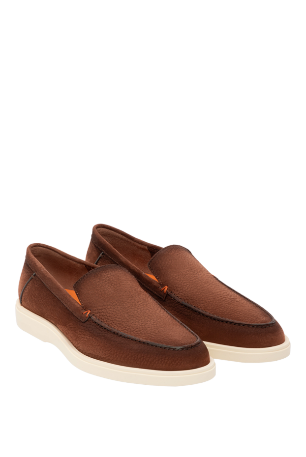 Santoni men's brown nubuck loafers 179339 - photo 3
