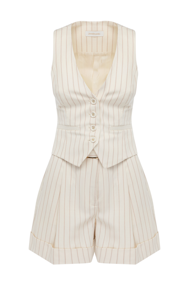 Suit with shorts for women beige - photo 1