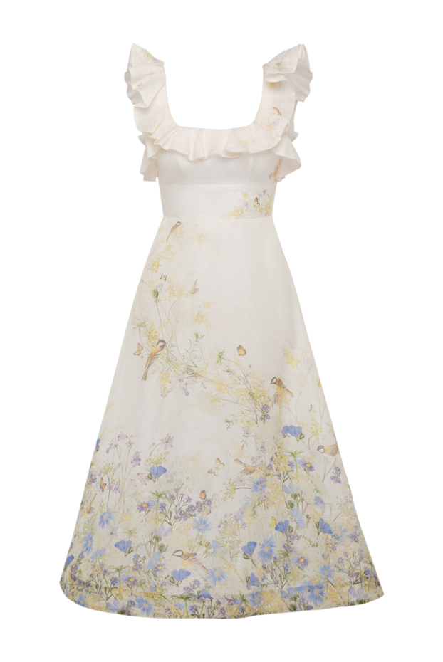 Zimmermann linen midi dress with an open back and floral print 179352 - photo 1