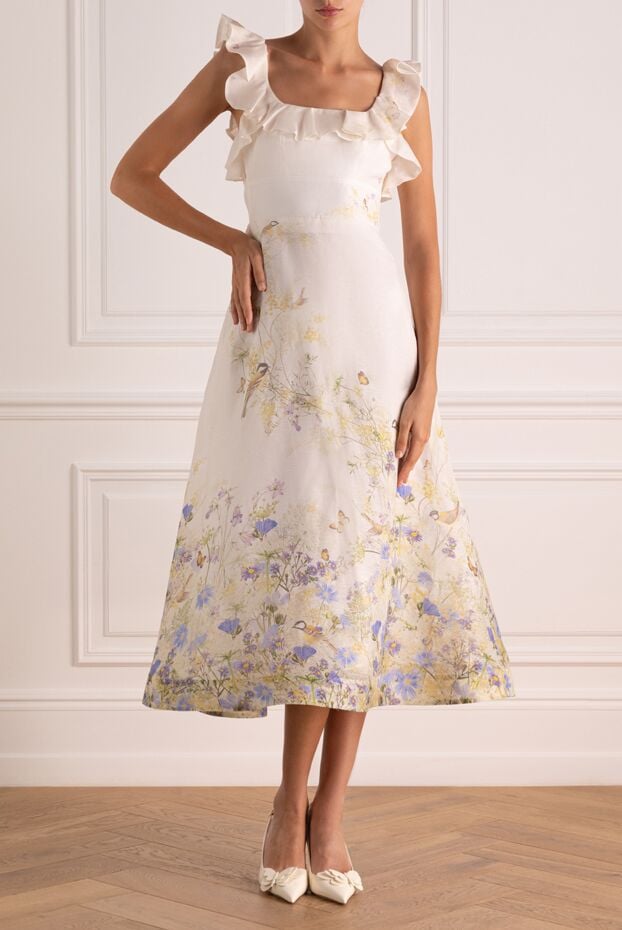 Zimmermann linen midi dress with an open back and floral print 179352 - photo 2