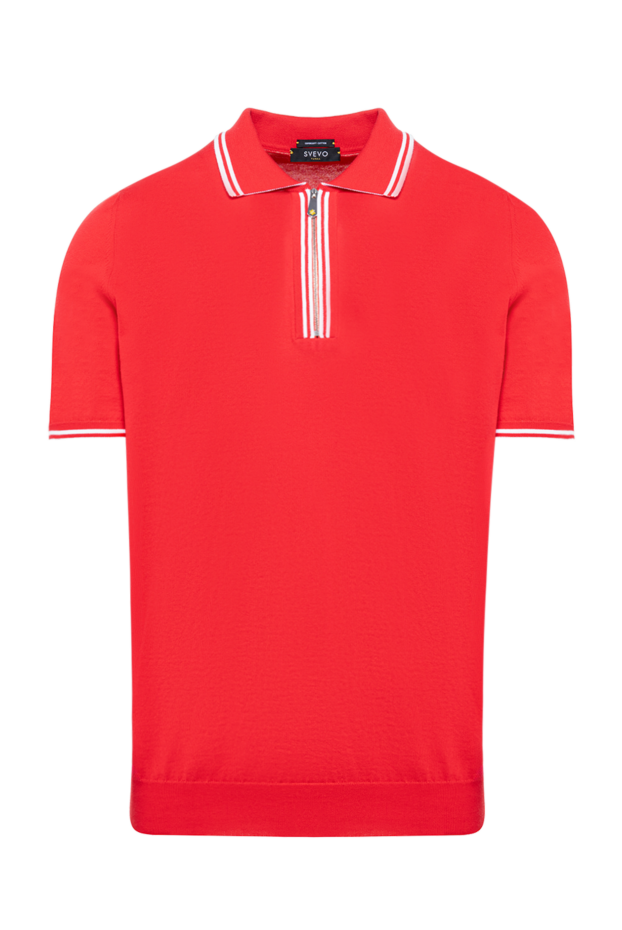Svevo red cotton polo shirt in a sporty style with white accents on the collar and sleeves 179405 - photo 1