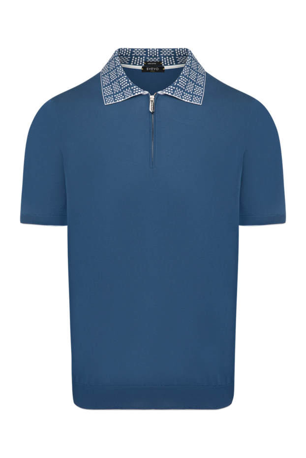 Svevo blue polo with zip and decorative collar 179412 - photo 1