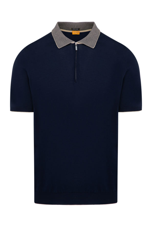 Svevo a navy blue polo shirt with a minimalist design and a patterned collar. (markdown) 197008 - photo 1