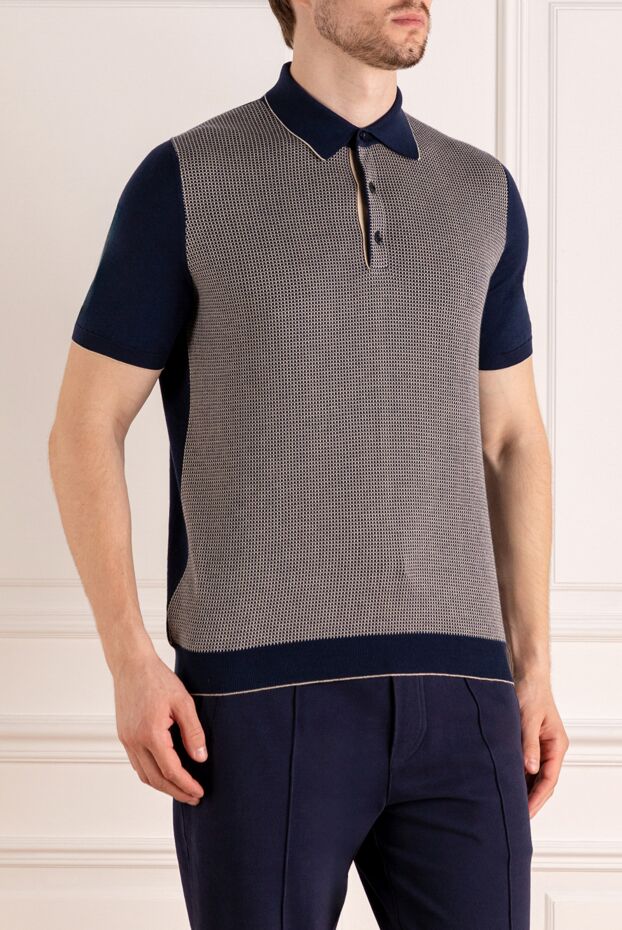 Svevo polo shirt with buttons and a jacquard pattern with a geometric texture 179443 - photo 3