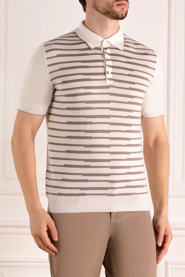 Svevo men's cotton polo shirt with a modern striped design 179454 - photo 3
