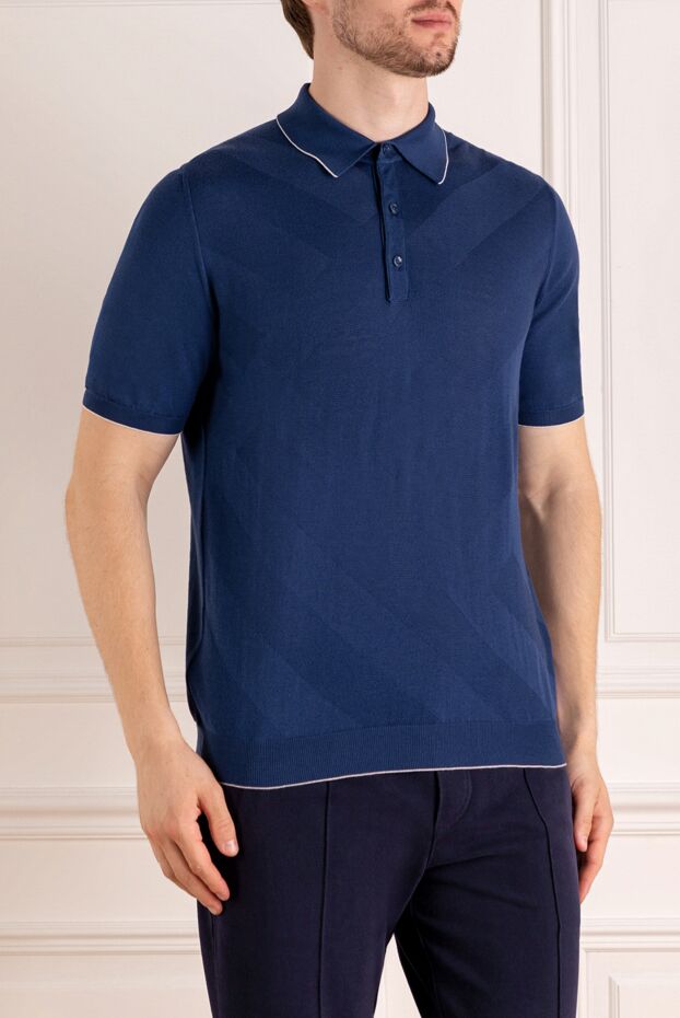 Svevo cotton polo shirt with short sleeves and contrast collar piping 179464 - photo 3