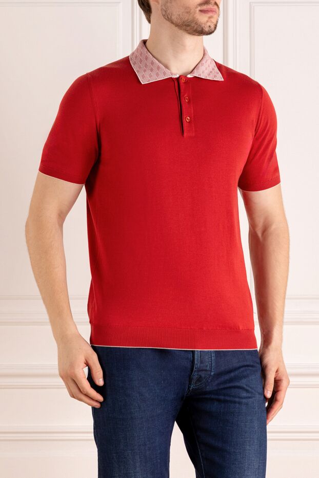 Svevo short sleeve polo shirt with contrasting micro-motif collar 179475 - photo 3