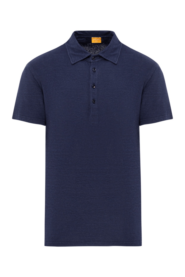Svevo polo with sleeves for men blue made of linen and elastane 179482 - photo 1