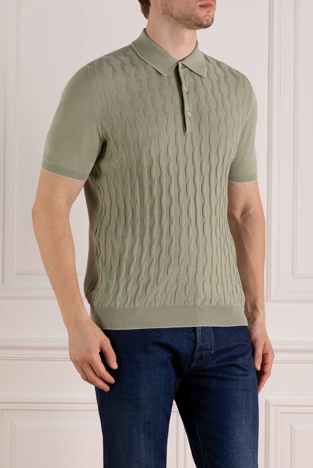 Svevo men's olive polo shirt with textured weave 179484 - photo 3