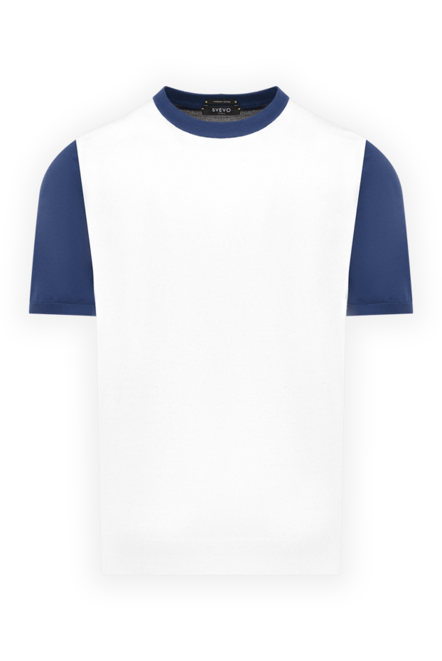 Svevo contrast design cotton jumper with blue inserts 179489 - photo 1