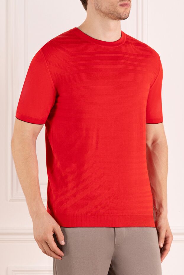Svevo red knitted jumper with horizontal ribbed stripes (markdown) 195718 - photo 3