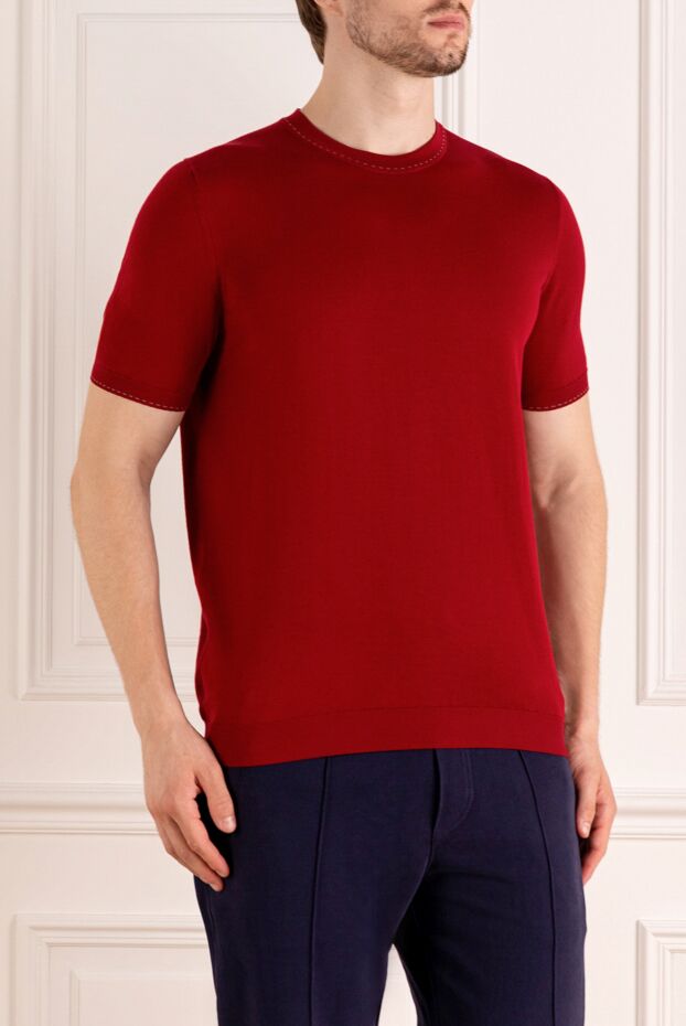 Svevo men's short sleeve burgundy cotton jumper 179520 - photo 3