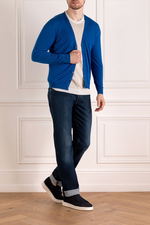 Svevo blue knit cardigan with buttons and a v-neck (markdown) 195723 - photo 2