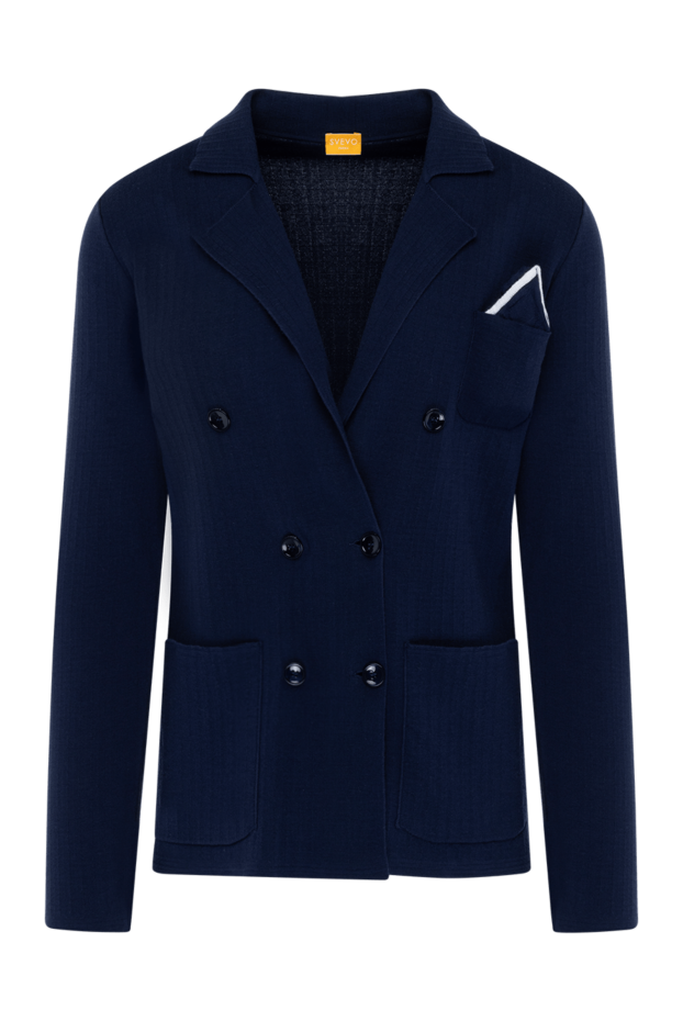 Svevo men's dark blue cotton jacket with patch pockets 179532 - photo 1