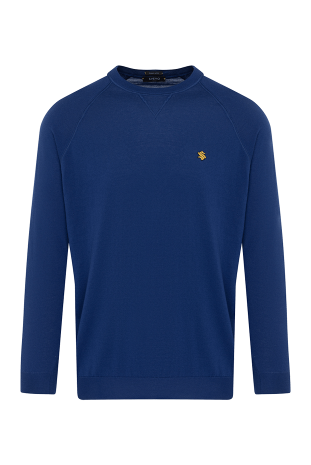 Svevo a cotton jumper in a rich sapphire shade with minimalist embroidery 179538 - photo 1