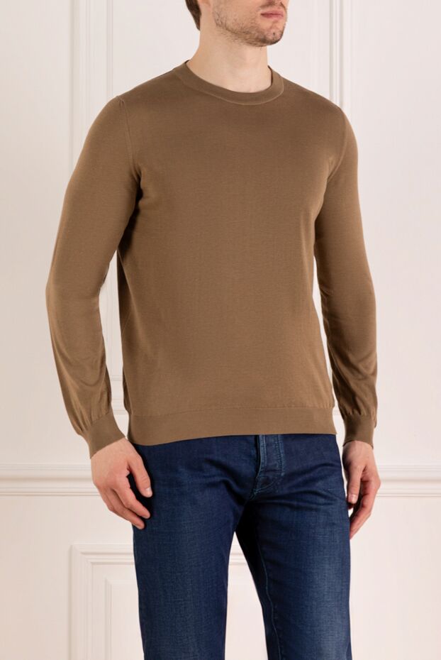 Svevo long sleeve jumper for men brown cotton 179539 - photo 3