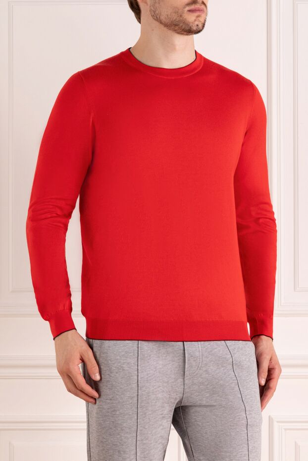 Svevo red linen jumper with long sleeves and a round neck (markdown) 195715 - photo 3