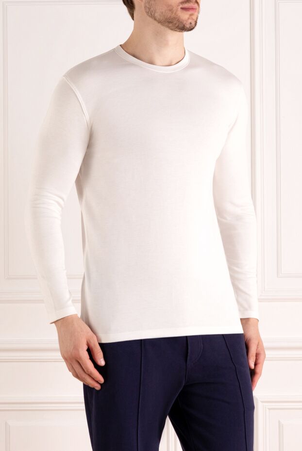 Svevo white men's jumper made of linen and polyamide 179542 - photo 3