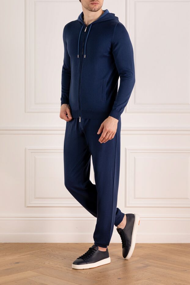 Svevo blue cotton knit cardigan with a two-tone hood (markdown) 195766 - photo 2