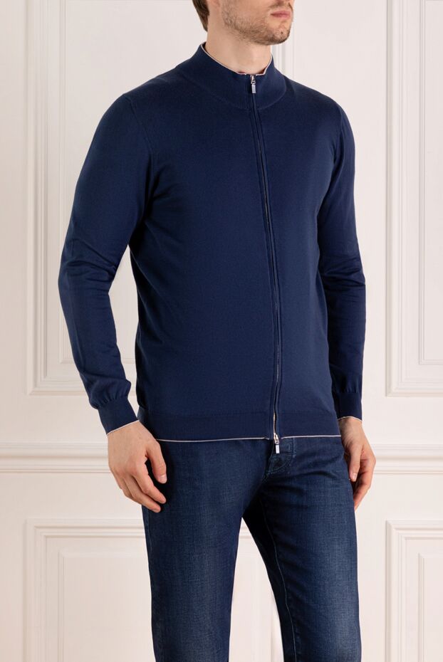 Svevo blue knitted cardigan with a zip and a stand-up collar (markdown) 195720 - photo 3