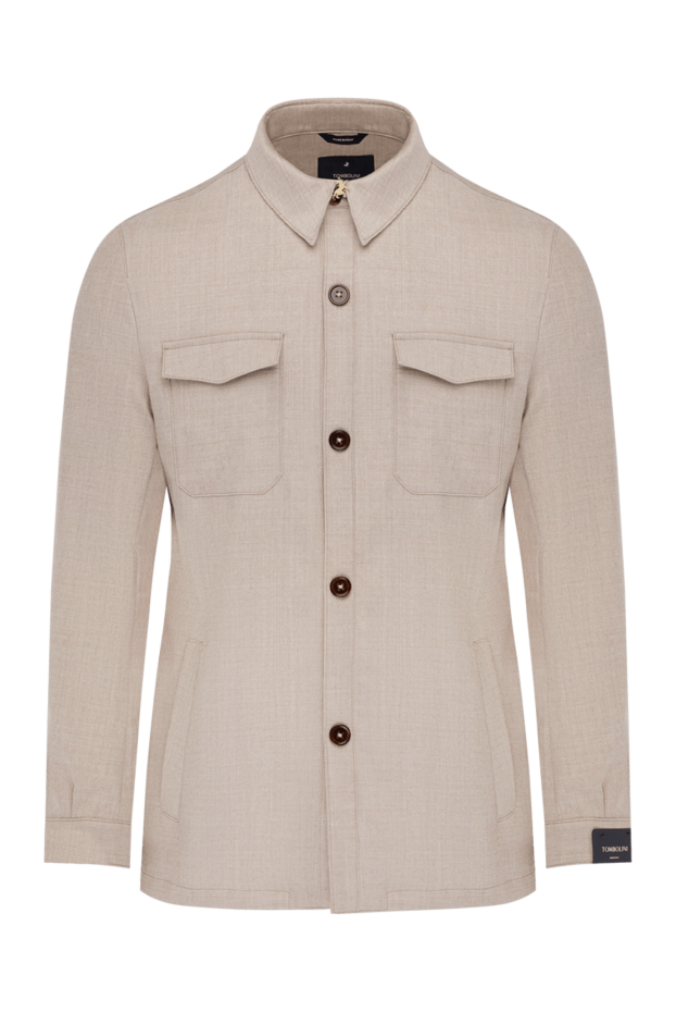 Tombolini beige men's jacket made of wool and elastane 179625 - photo 1