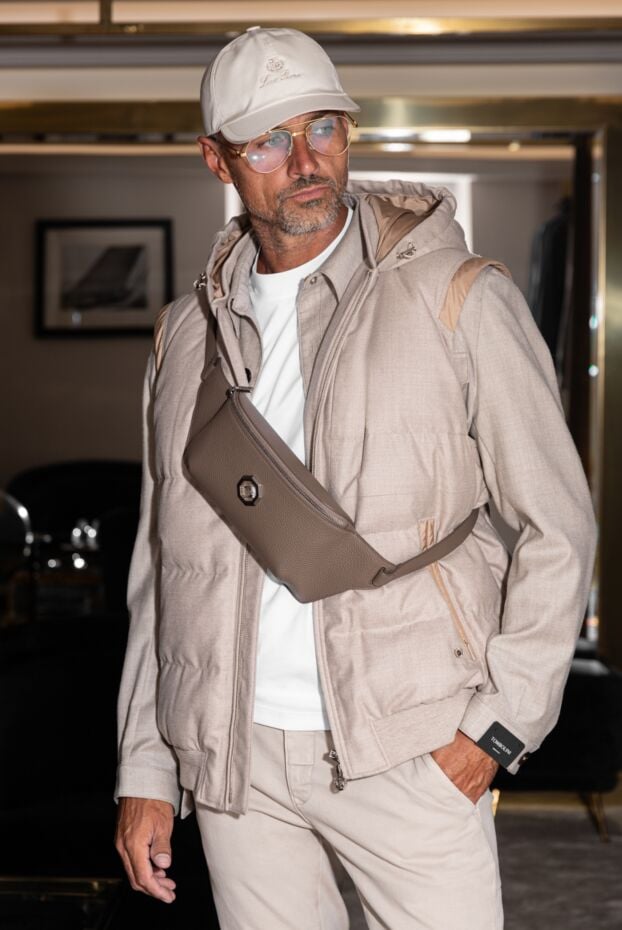 Tombolini beige men's jacket made of wool and elastane 179625 - photo 2