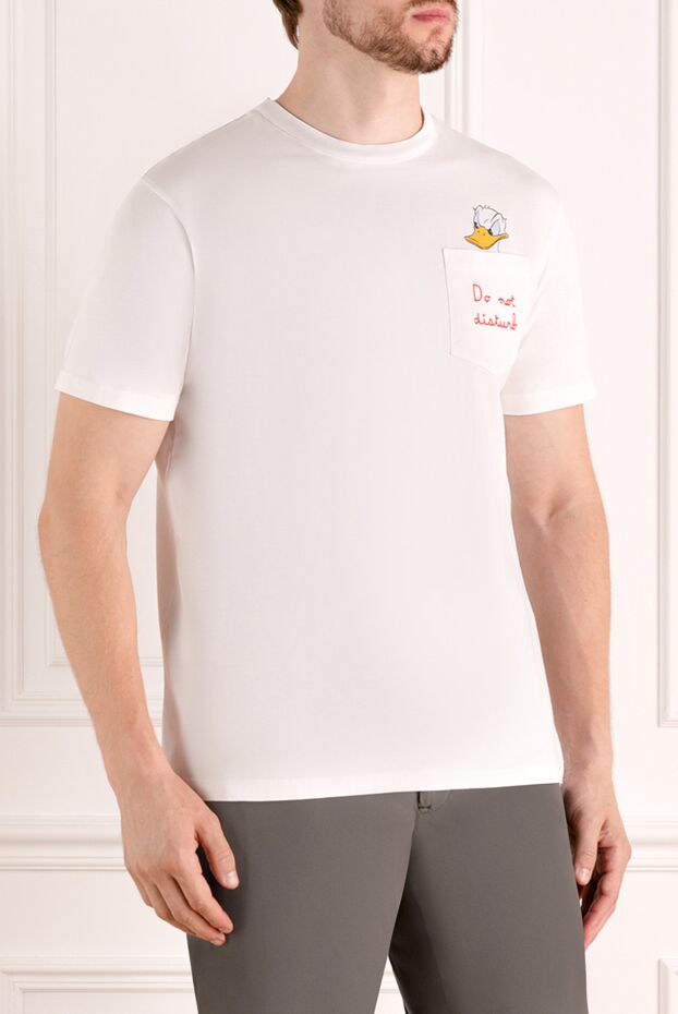 MC2 Saint Barth футболка біла бавовняна з принтом donald duck та написом do not disturb 179649 - фото 3