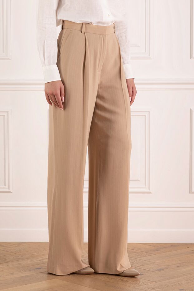 Loro Piana beige women's pants made of silk and viscose 179688 - photo 3