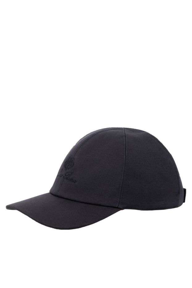 Loro Piana кепка чоловіча синя з бавовни та льону 179702 - фото 3