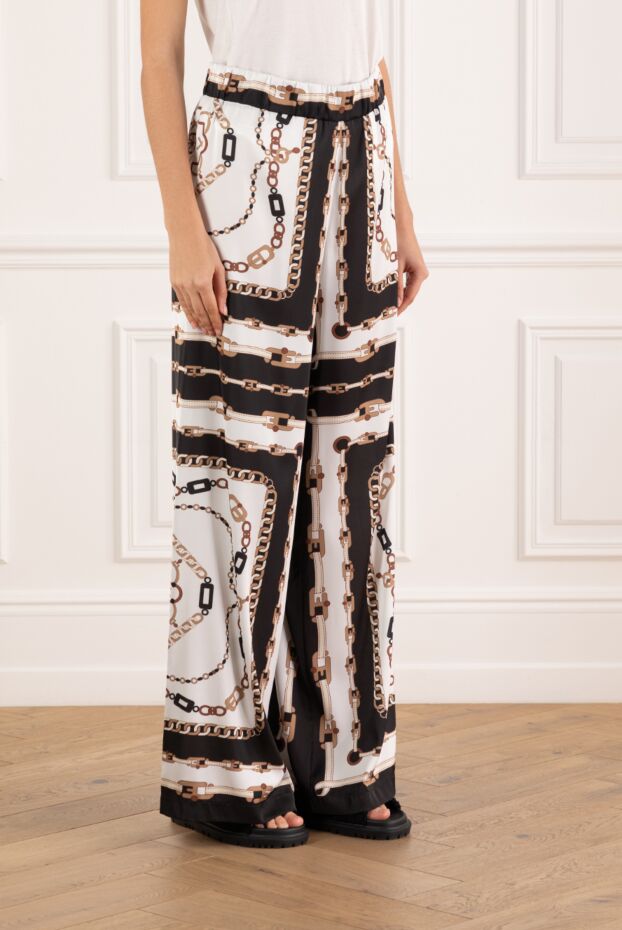 D.Exterior pants made of silky twill with a jet cut with a print 179716 - photo 3