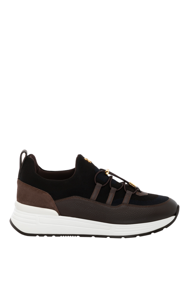 Stefano Ricci brown men's sneakers made of leather and polyester 179717 - photo 1