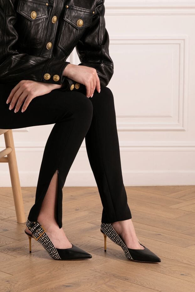 Balmain туфли ruby на шпильке из телячьей кожи и канвы pb labyrinth 179741 - фото 2